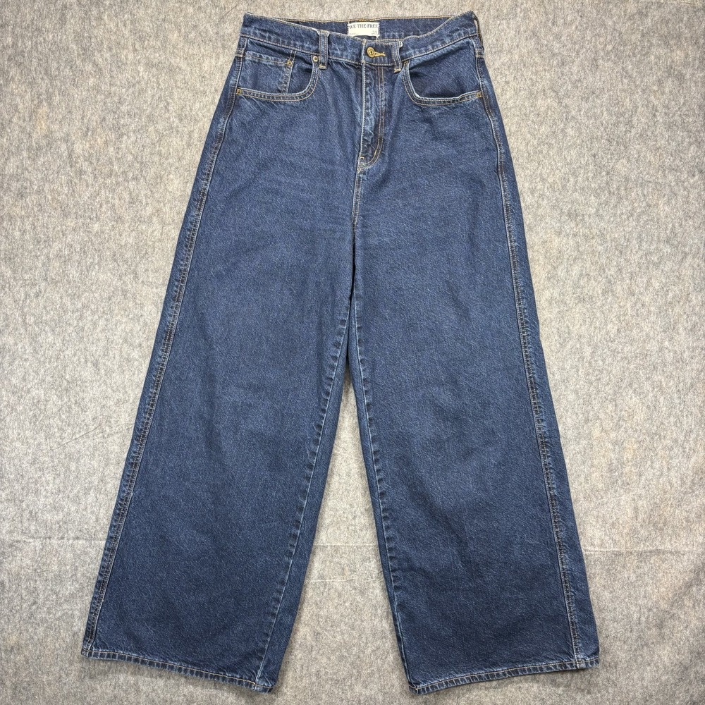We The Free Curvy Gia Wide Leg Jeans Women's 29 x 31 Blue‎ Denim Free People